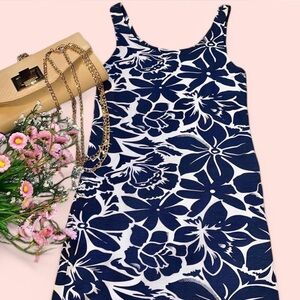 Floral Navy and White Dress